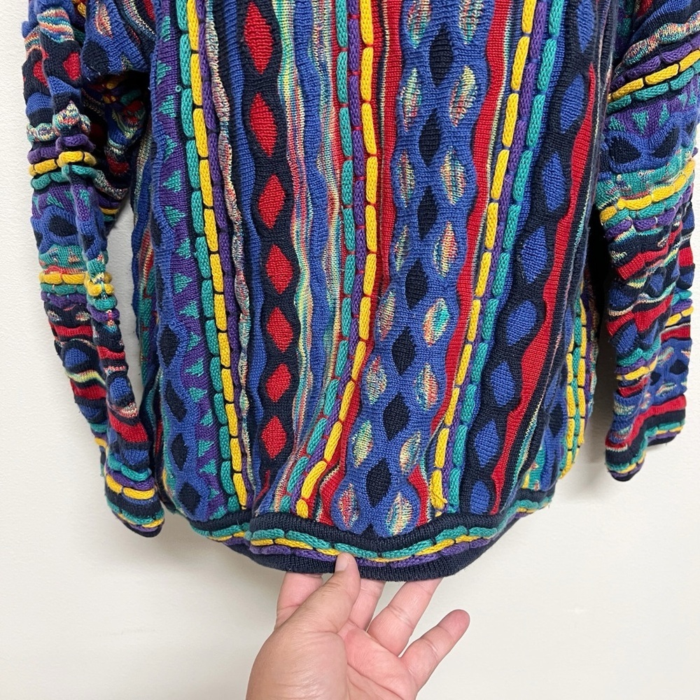 Tundra Canada Mens Vintage 90s Y2K 3D Colorful Knit Long Sleeve Sweater Size L - Picture 3 of 11